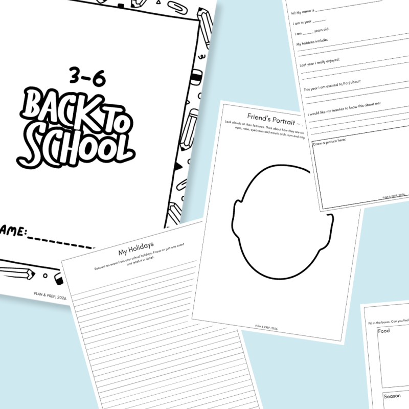 3-6 Back to School Booklet