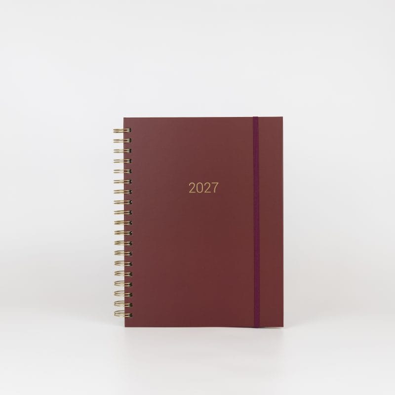 2027 Slimline Teacher Planner in B5 Cherry Red